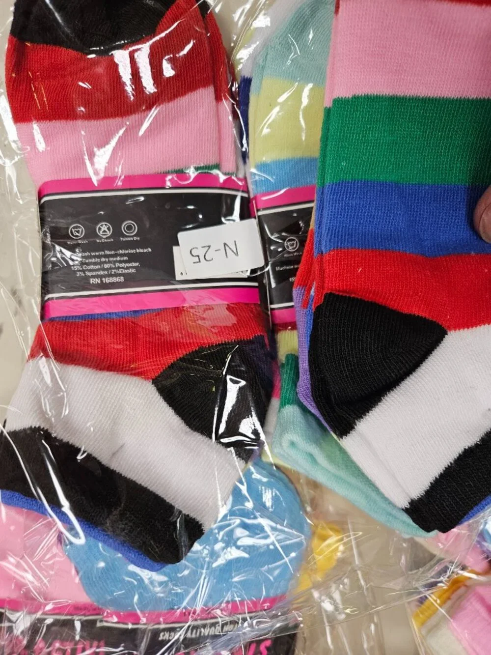 Women's Ankle Socks, Bundle of 12 Pairs, Striped